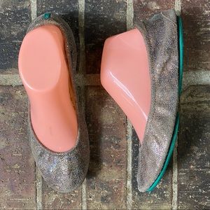 Tieks Women Lovestruck Rose Gold Glitter Metallic Sparkle Ballet Slip On Flats